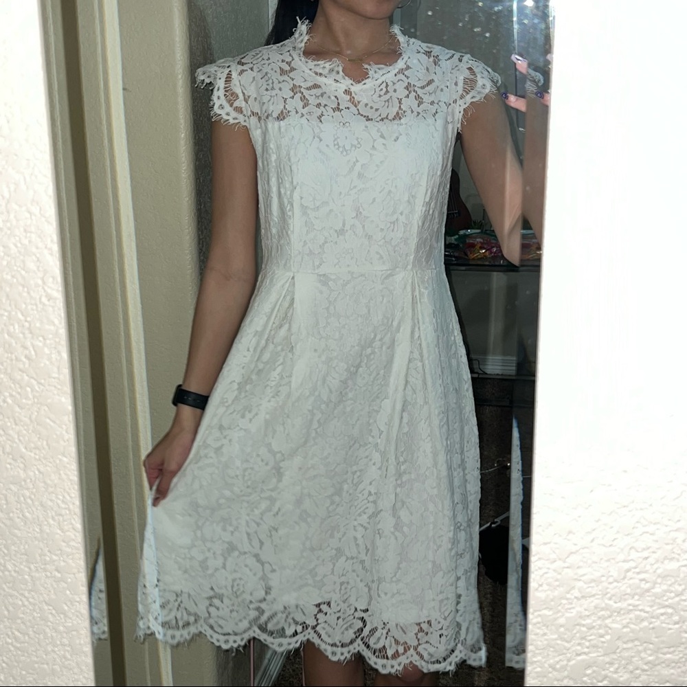 White Lace Floral Dress